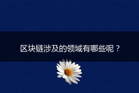 区块链涉及的领域有哪些呢？