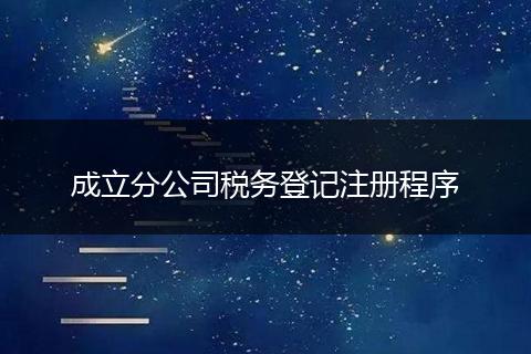成立分公司税务登记注册程序