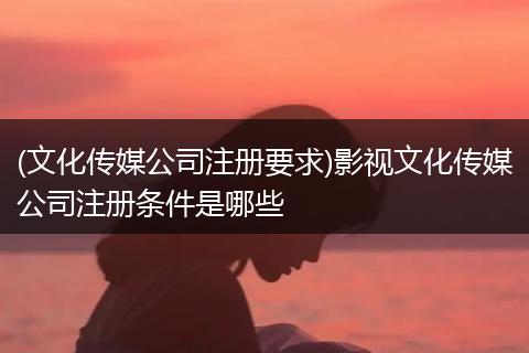 (文化传媒公司注册要求)影视文化传媒公司注册条件是哪些