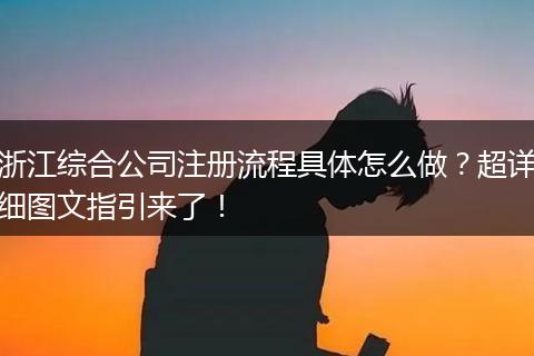 浙江综合公司注册流程具体怎么做？超详细图文指引来了！