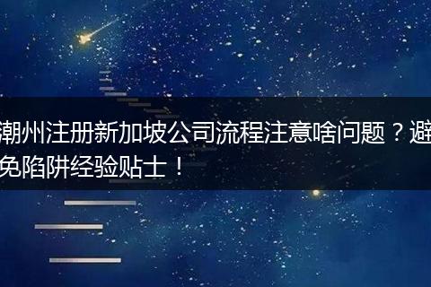 潮州注册新加坡公司流程注意啥问题?避免陷阱经验贴士!