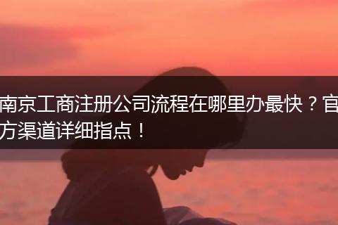 南京工商注册公司流程在哪里办最快？官方渠道详细指点！