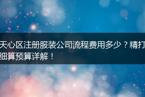 天心区注册服装公司流程费用多少？精打细算预算详解！