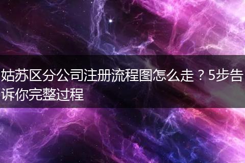 姑苏区分公司注册流程图怎么走？5步告诉你完整过程