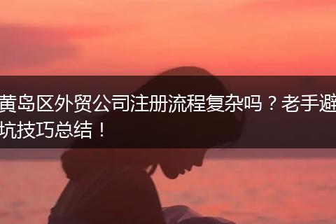 黄岛区外贸公司注册流程复杂吗?老手避坑技巧总结!
