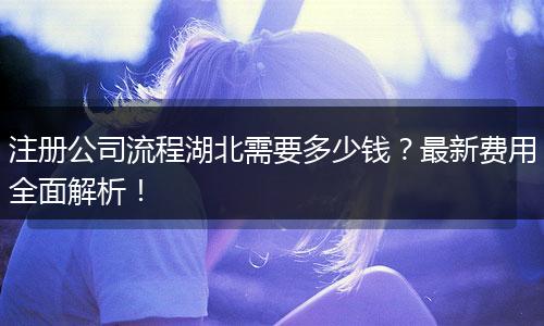 注册公司流程湖北需要多少钱?最新费用全面解析!