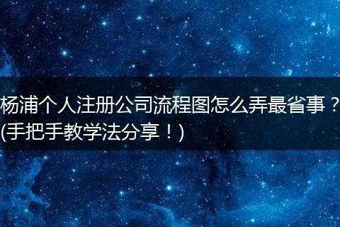 杨浦个人注册公司流程图怎么弄最省事?(手把手教学法分享!)