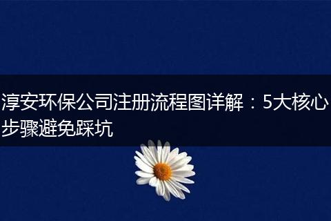 淳安环保公司注册流程图详解：5大核心步骤避免踩坑