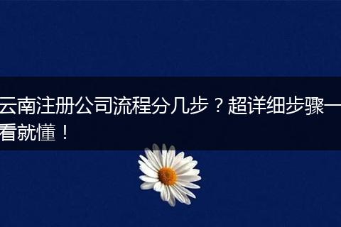 云南注册公司流程分几步?超详细步骤一看就懂!