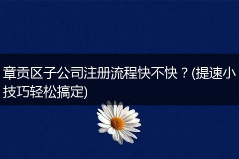 章贡区子公司注册流程快不快？(提速小技巧轻松搞定)