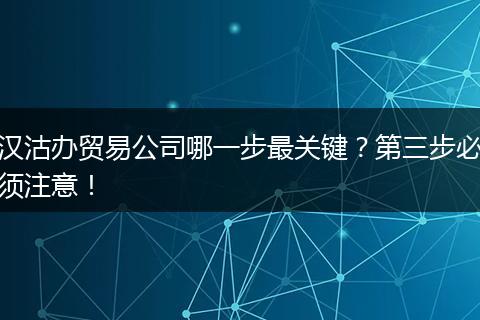 汉沽办贸易公司哪一步最关键？第三步必须注意！