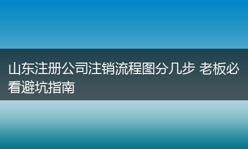 山东注册公司注销流程图分几步 老板必看避坑指南