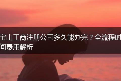 宝山工商注册公司多久能办完?全流程时间费用解析