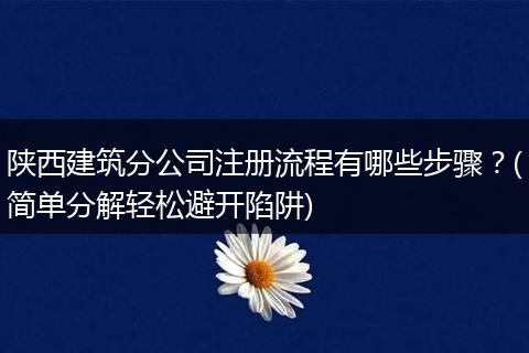 陕西建筑分公司注册流程有哪些步骤?(简单分解轻松避开陷阱)