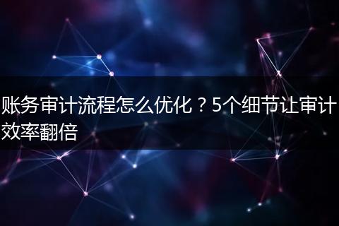 账务审计流程怎么优化？5个细节让审计效率翻倍