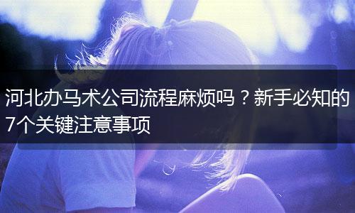 河北办马术公司流程麻烦吗？新手必知的7个关键注意事项