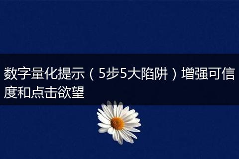 数字量化提示（5步5大陷阱）增强可信度和点击欲望