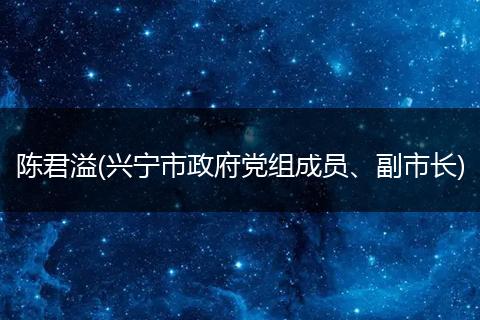 陈君溢(兴宁市政府党组成员、副市长)