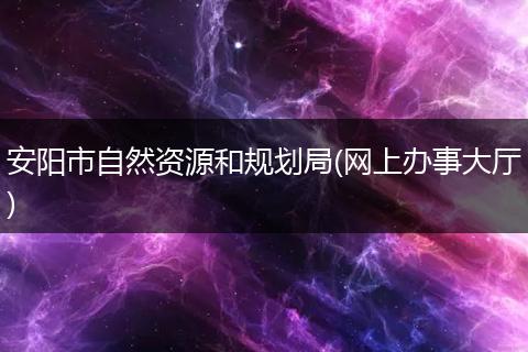 安阳市自然资源和规划局(网上办事大厅)