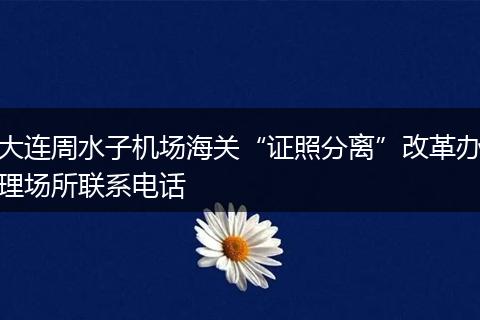 大连周水子机场海关“证照分离”改革办理场所联系电话