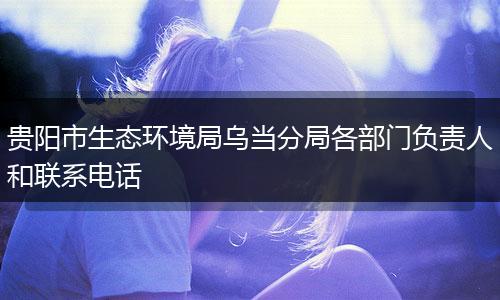 贵阳市生态环境局乌当分局各部门负责人和联系电话