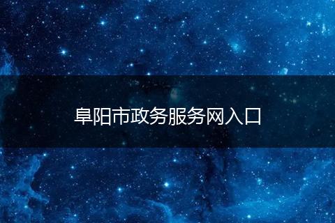 阜阳市政务服务网入口