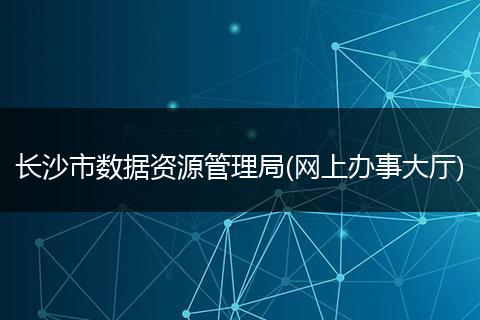 长沙市数据资源管理局(网上办事大厅)