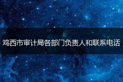 鸡西市审计局各部门负责人和联系电话