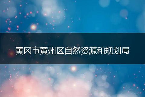 黄冈市黄州区自然资源和规划局