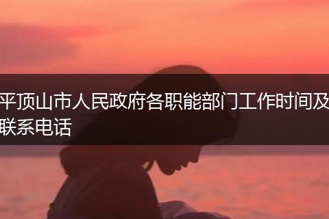 平顶山市人民政府各职能部门工作时间及联系电话