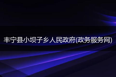 丰宁县小坝子乡人民政府(政务服务网)