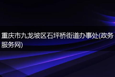 重庆市九龙坡区石坪桥街道办事处(政务服务网)