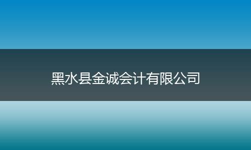 黑水县金诚会计有限公司