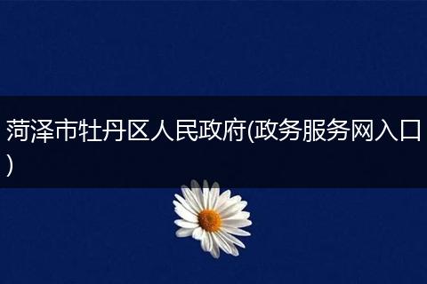 菏泽市牡丹区人民政府(政务服务网入口)