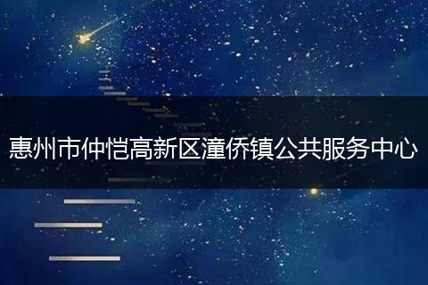 惠州市仲恺高新区潼侨镇公共服务中心