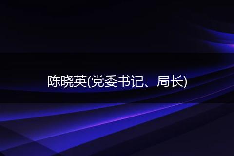 陈晓英(党委书记、局长)