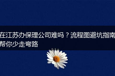 在江苏办保理公司难吗？流程图避坑指南帮你少走弯路