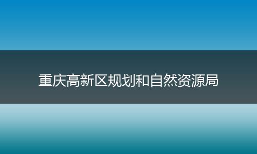 重庆高新区规划和自然资源局