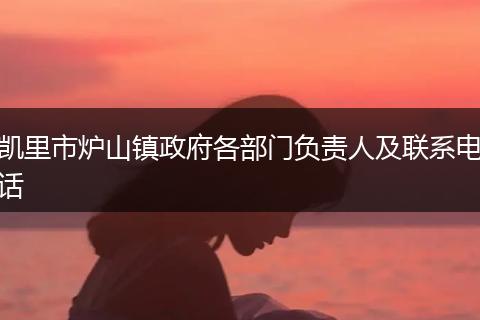 凯里市炉山镇政府各部门负责人及联系电话