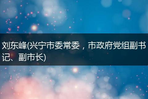 刘东峰(兴宁市委常委，市政府党组副书记、副市长)
