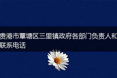 贵港市覃塘区三里镇政府各部门负责人和联系电话
