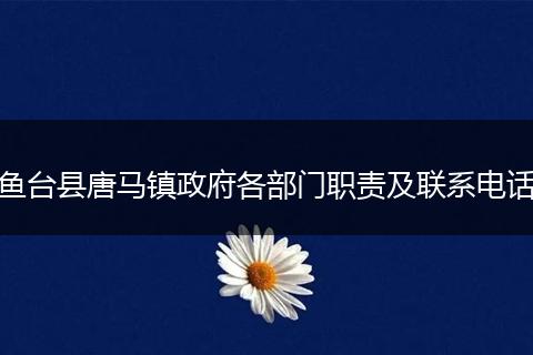 鱼台县唐马镇政府各部门职责及联系电话
