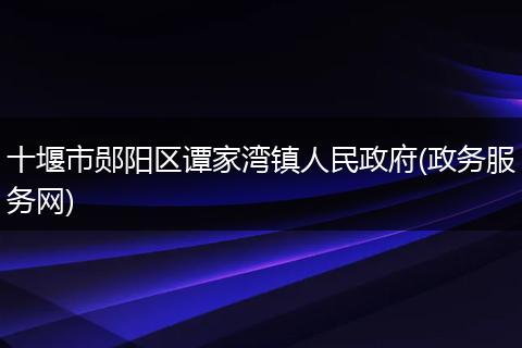 十堰市郧阳区谭家湾镇人民政府(政务服务网)