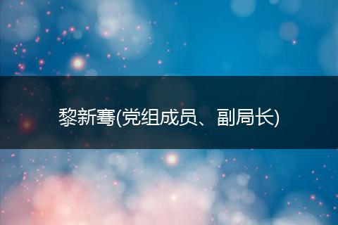 黎新骞(党组成员、副局长)