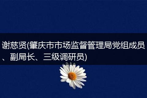 谢慈贤(肇庆市市场监督管理局党组成员、副局长、三级调研员)