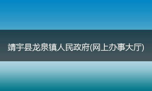 靖宇县龙泉镇人民政府(网上办事大厅)