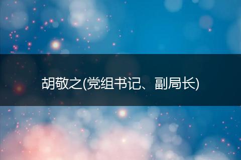 胡敬之(党组书记、副局长)