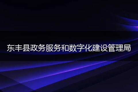 东丰县政务服务和数字化建设管理局