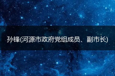 孙锋(河源市政府党组成员、副市长)
