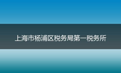 上海市杨浦区税务局第一税务所